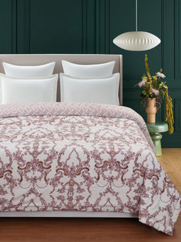 Florida - White 150 GSM Reversible Floral Ultra Soft All Season Comforter (Double)