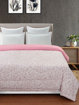 Florida - White 150 GSM Reversible Floral Ultra Soft All Season Comforter (Double)