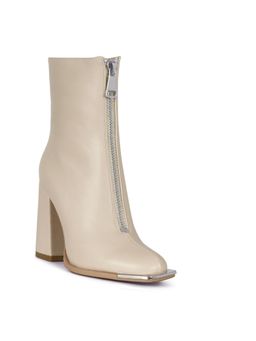 London Rag - Square Toe Ankle Boot In Beige