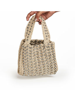 ETCETERA - Women Silver Crochet Mini Handbag (S)