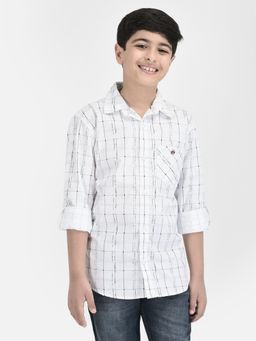 CRIMSOUNE CLUB - Boys White Checked Shirt