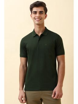 Allen Solly - Men Green Print Polo Neck T-Shirt