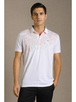 Louis Philippe - Men Purple Print Polo Neck T-Shirt