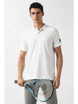 Van Heusen - Men White Solid Polo Neck T-Shirt