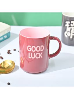 Voncasa - Ceramic Mug (Good Luck) 420 Ml, Red