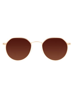 Chilli Beans - Brown Lens Round Sunglass Full Rim Gold Frame - Ocmt31061121