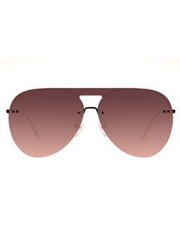 Chilli Beans - Brown Lens Aviator Sunglass Half Rim Brown Frame - Ocmt31592002