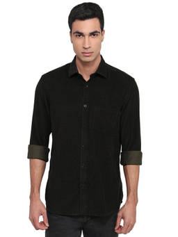 ColorPlus - Men Regular Fit Printed Black Shirt