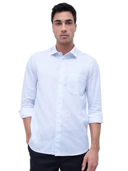ColorPlus - Men Regular Fit Printed White Shirt
