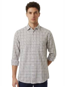 ColorPlus - Men Medium Grey Regular Fit Checkered Shirt