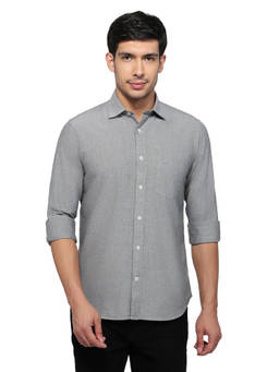 ColorPlus - Men Regular Fit Solid Medium Grey Shirt
