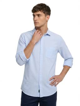 ColorPlus - Men Medium Blue Regular Fit Striped Shirt