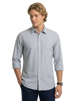ColorPlus - Men Medium Grey Regular Fit Striped Shirt