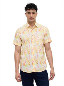 ColorPlus - Men Medium Yellow Regular Fit Shirt