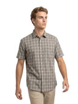 ColorPlus - Men Regular Fit Checkered Dark Green Shirt