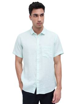 ColorPlus - Men Regular Fit Solid Light Green Shirt