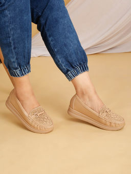 Flat n Heels - Women Khaki Loafers