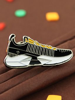PELUCHE - Trendy Shoe Black & Yellow Lapel Pin For Men