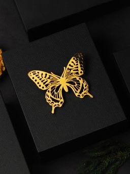 PELUCHE - Celestial Butterfly Golden Stainless Steel Lapel Pin For Men