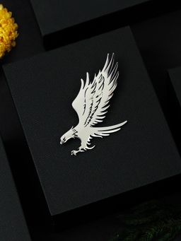 PELUCHE - Imperial Eagle Silver Stainless Steel Lapel Pin For Men