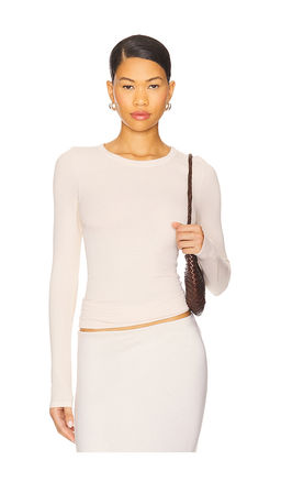 Enza Costa - Silk Knit Long Sleeve Crew Top