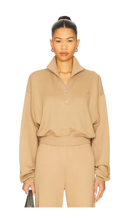 Eterne - Cropped French Terry Half-zip Sweatshirt