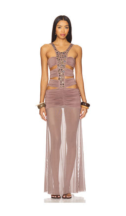 Jaded London - Hadassa Hand-Beaded Maxi Dress