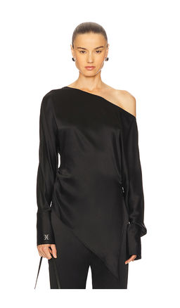 Kiki de Montparnasse - Off Shoulder Monogram Silk Top