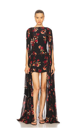 La Fuori - Coralia Gathered Cape Dress