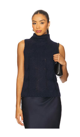 SABLYN - Salvia Sleeveless Cable Turtleneck Sweater