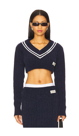 WE11DONE - Cable Cropped Sweater