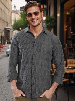 Bene Kleed - Grey Polyester Full Sleeves Shirt