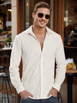 Bene Kleed - White Cotton Blend Full Sleeves Shirt
