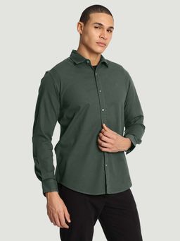 Bene Kleed - Green Cotton Full Sleeves Shirt