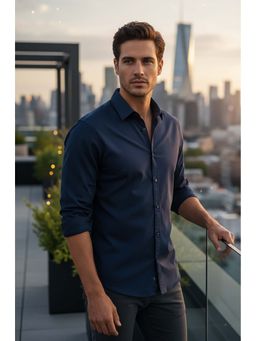 Bene Kleed - Navy Blue Cotton Full Sleeves Shirt