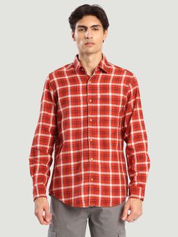 Bene Kleed - Orange Cotton Full Sleeves Shirt