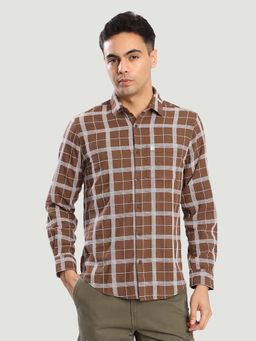 Bene Kleed - Brown Cotton Full Sleeves Shirt