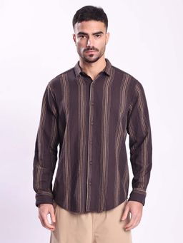 Bene Kleed - Brown Cotton Full Sleeves Shirt