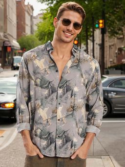 Bene Kleed - Grey Rayon Full Sleeves Shirt