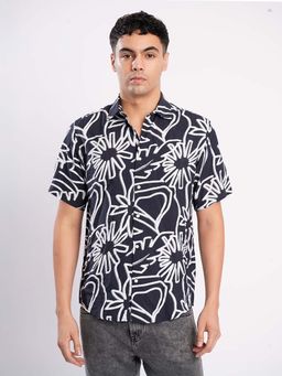 Bene Kleed - Black Cotton Blend Half Sleeves Shirt