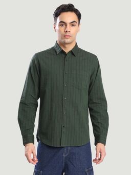 Bene Kleed - Green Cotton Full Sleeves Shirt