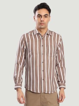 Bene Kleed - Brown Cotton Full Sleeves Shirt