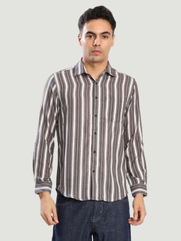 Bene Kleed - Grey Polyester Blend Full Sleeves Shirt