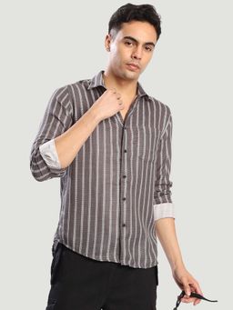 Bene Kleed - Grey Poly viscose Full Sleeves Shirt