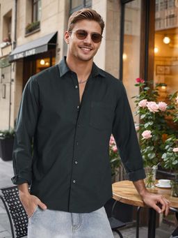 Bene Kleed - Green Cotton Full Sleeves Shirt