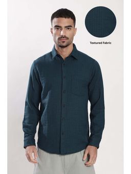 Bene Kleed - Teal Cotton Lycra Full Sleeves Shirt