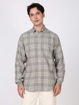 Bene Kleed - Grey Cotton Blend Full Sleeves Shirt