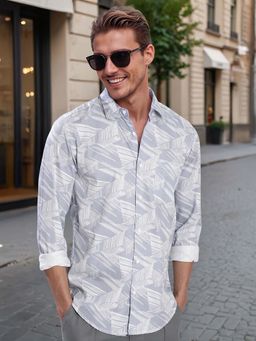 Bene Kleed - Blue Cotton Blend Full Sleeves Shirt