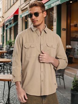 Bene Kleed - Beige Cotton Full Sleeves Shirt