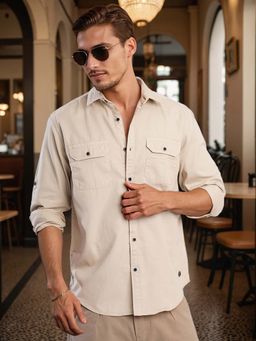 Bene Kleed - Beige Cotton Full Sleeves Shirt